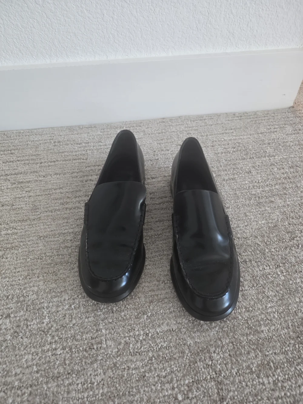 Vince Black Leather Penny Loafers